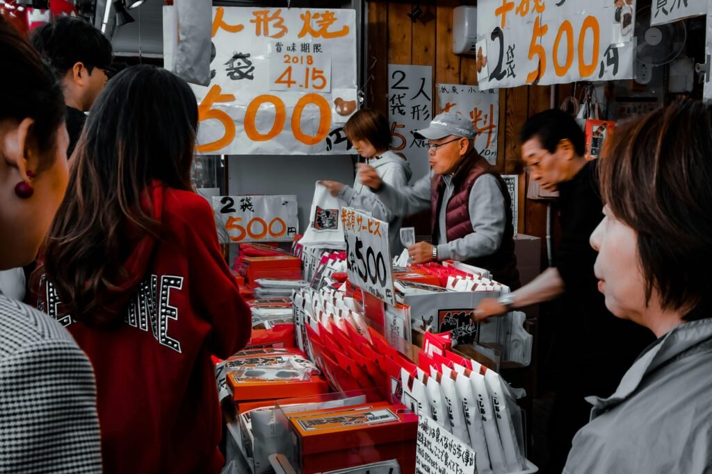 People on Street Market